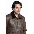 thumbnail image 4 of Men's Leather Jacket with Genuine Fur Collar, 4 of 9