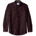 thumbnail image 2 of Azaro Uomo Chemise Habillée Imprimée pour Homme, Décontractée, Boutonnée, Coupe Ajustée, Longue, Bourgogne-Moucheté, m, 2 of 2