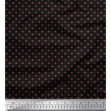 Soimoi Japan Crepe Satin Fabric Artistic Leaves Print Sewing Fabric Yard 42 Inch Wide