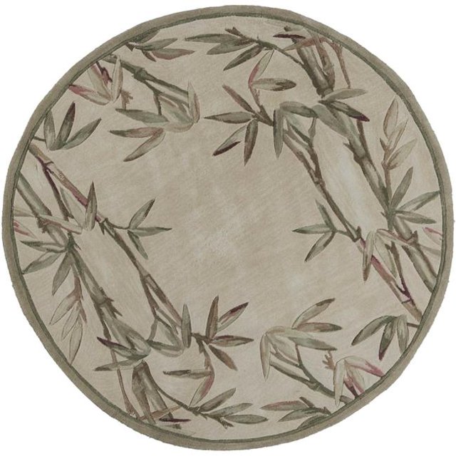 HomeRoots 354151 Tapis Rond en Laine Ivoire 5 Pi 6 Po