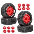 thumbnail image 1 of MERIGLARE 4 Pieces DIY Accessories Spare Model DIY Spare Part RC Wheels Tires for 1/10 Red, 1 of 7