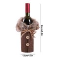 thumbnail image 2 of XZNGL Christmas Decorations Wine Set Holiday Decoration Props Linen Collar Wine Bottle Cooler, 2 of 9