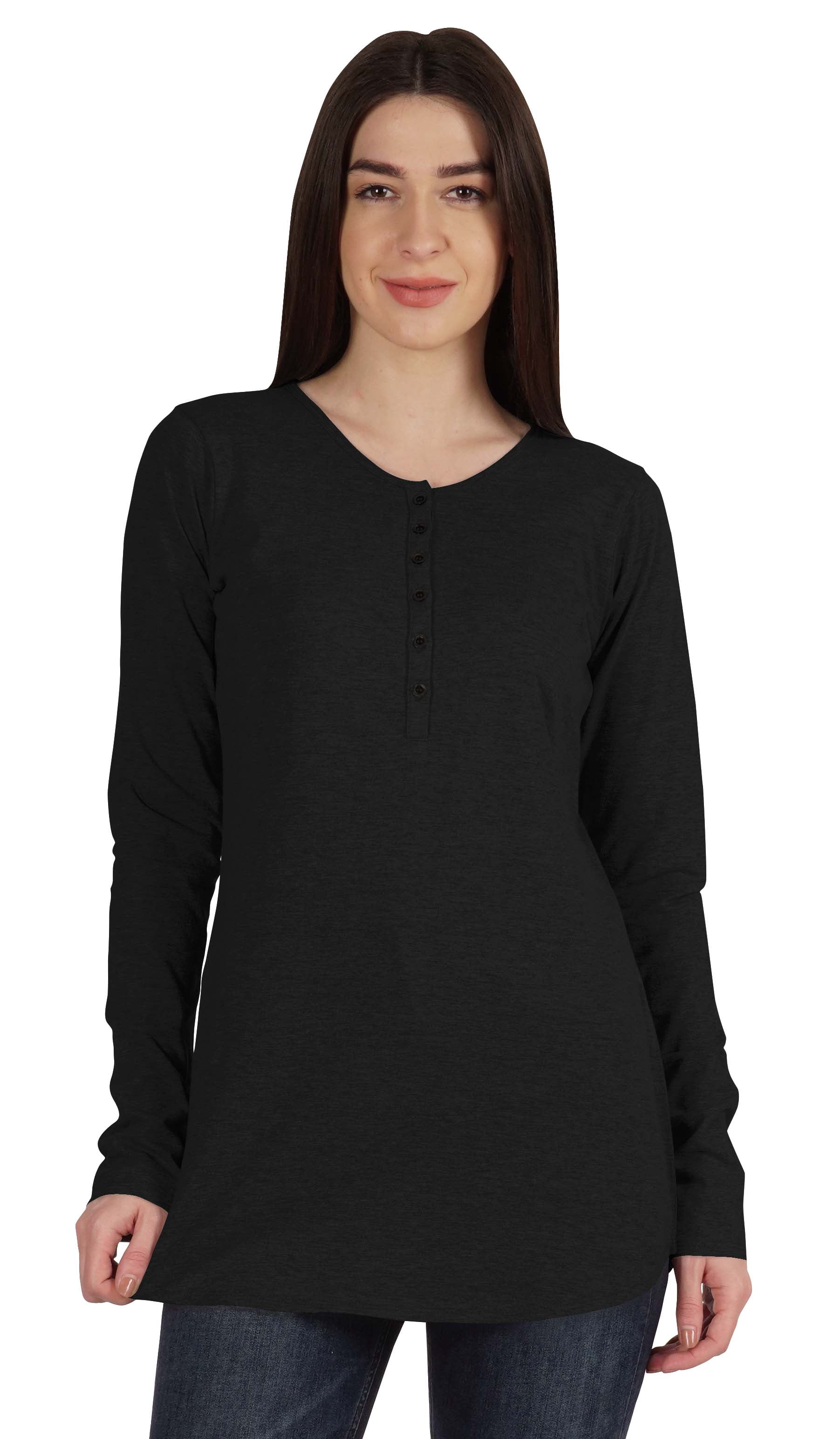 Inkmeso Tshirt With Buttons Jersey Tee Long Sleeve Top For Women