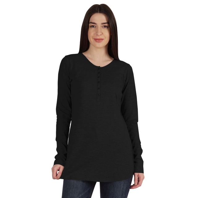 Inkmeso Tshirt With Buttons Jersey Tee Long Sleeve Top For Women