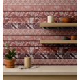 thumbnail image 4 of S4Sassy Self-Stick Decorative Boho Wallpaper, Handblock Striped Wall Paper, Textured Vinyl Waterproof Contact Paper, Brown, 25"X240" Removable Renter Wall Covering For Bedroom, Dining Room, 4 of 9