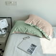thumbnail image 4 of Washed Cotton Style 4-Piece Bedding Set Full/Queen Size Reversible Comforter Cover with Pillowcases Breathable Soft Bed Set for Dorm Room Home Decor, 4 of 6