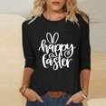 thumbnail image 2 of Dvkptbk Chemises pour Femmes Habillées Décontractées 2024 Joyeuses Pâques Hauts Graphiques Mode Décontractée Col Rond Manches Trois-Quarts T-Shirt Haut, 2 of 3