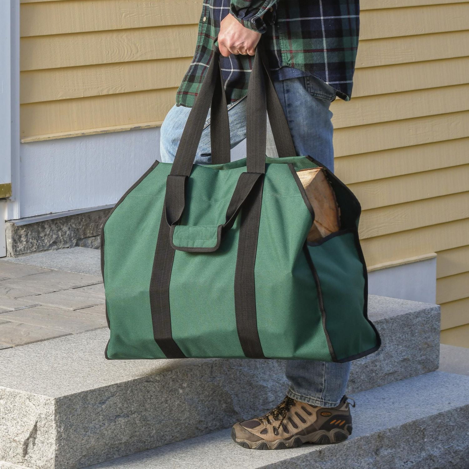 Sac robuste pour bois de chauffage, 24 x 12 x 20 po, vert