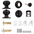thumbnail image 5 of Probrico Ensemble de Serrure à Bouton pour Porte d'Entrée et Ensemble Combiné de Pêne Dormant à Cylindre Simple en Bronze Huilé (Lot de 3) à Clé Similaire, 5 of 5