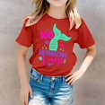 thumbnail image 2 of PMVFHDE Jolis Hauts d'Été T-Shirts pour Fille Graphiques Hauts Tendance Fille T-Shirts Jolis T-Shirts Chemises pour Fille T-Shirt Imprimé à Col Rond à Manches Courtes pour Garçons et Filles Rouge, 3-4 Ans, 2 of 4
