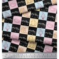 thumbnail image 3 of Soimoi Black Poly Georgette Fabric Text & Cat Animal Printed Fabric 1 Yard 52 Inch Wide, 3 of 5