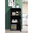 thumbnail image 3 of Hodedah 3 Shelf 3 Door Multi-Purpose Wooden Bookcase in Black Finish, 3 of 5