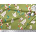 thumbnail image 2 of Soimoi Green Rayon Fabric Geometric Abstract Print Fabric by the Yard 56 Inch Wide, 2 of 3