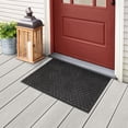 thumbnail image 2 of Contours "Delwood" 18-inch x 30-inch Rectangular Needlepunch Charcoal Doormat, 2 of 5