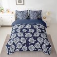 thumbnail image 2 of White Roses Bedding Set Queen Size, Flower Botanical Soft Comforter Set, Florals Blossom Plant Kids Girls (Comforter+Fitted+Flat Sheet+2 Pillowcases+2 Throw Pillow Covers) 7 Pieces Bed Set, 2 of 5