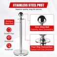 thumbnail image 3 of TROPOW Stainless Steel Stanchion Set with 5FT Red Velvet Ropes – 4PCS Crowd Control Barriers, Gold Posts with Weighted Bases, 3 of 7