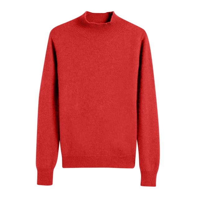 Penkiiy Chandails d'Automne pour Femmes 2024, Chandail Léger et Doux pour Femmes à Col Rond, Manches Longues, Tricot, Haut, TG Rouge