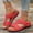 Red, variant on Gspmoly Women Slide, Women's Fashion Casual Summer New Solid Color Roman Casual Bow Shoes Wedge Heel Slippers Shower Slides Coffee 43