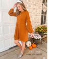 thumbnail image 2 of Jupe en Tricot Côtelé pour Femmes, Manches Lanterne, Col Rond, Robe Courte, Chandail-Over, Jupe Chandail avec Poches, Automne Hiver, Jupe du Bas, 2 of 4