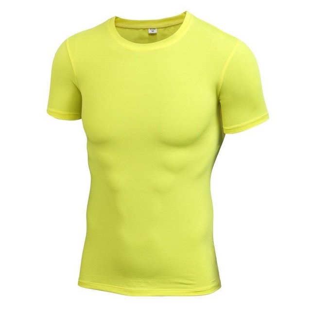 Mens Compression Shirts Gym Short Sleeve Sports Tight Fitness Base Layer Tops