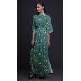 thumbnail image 2 of Bimba Robe Longue d'Été en Rayonne à Imprimé Floral Feuilles et Fleurs, Manches Kimono, Fente, Grande, 2 of 6