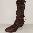 thumbnail image 4 of Kcodviy Bottes Mi-Hautes pour Femmes de Commerce Extérieur d'Automne et d'Hiver Nouvelles Mi-Hautes pour Femmes à Talon Moyen à Enfiler Mi-Hautes pour Femmes, 4 of 5