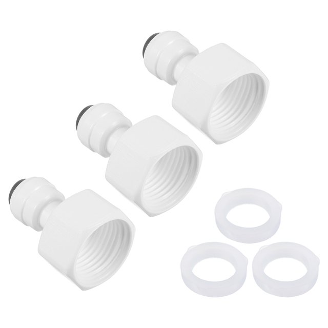 Unique Bargains Tube 1/4 'à 1/2NPT Femelle Pousser pour Connecter les Raccords, 3 Pack Droit Blanc