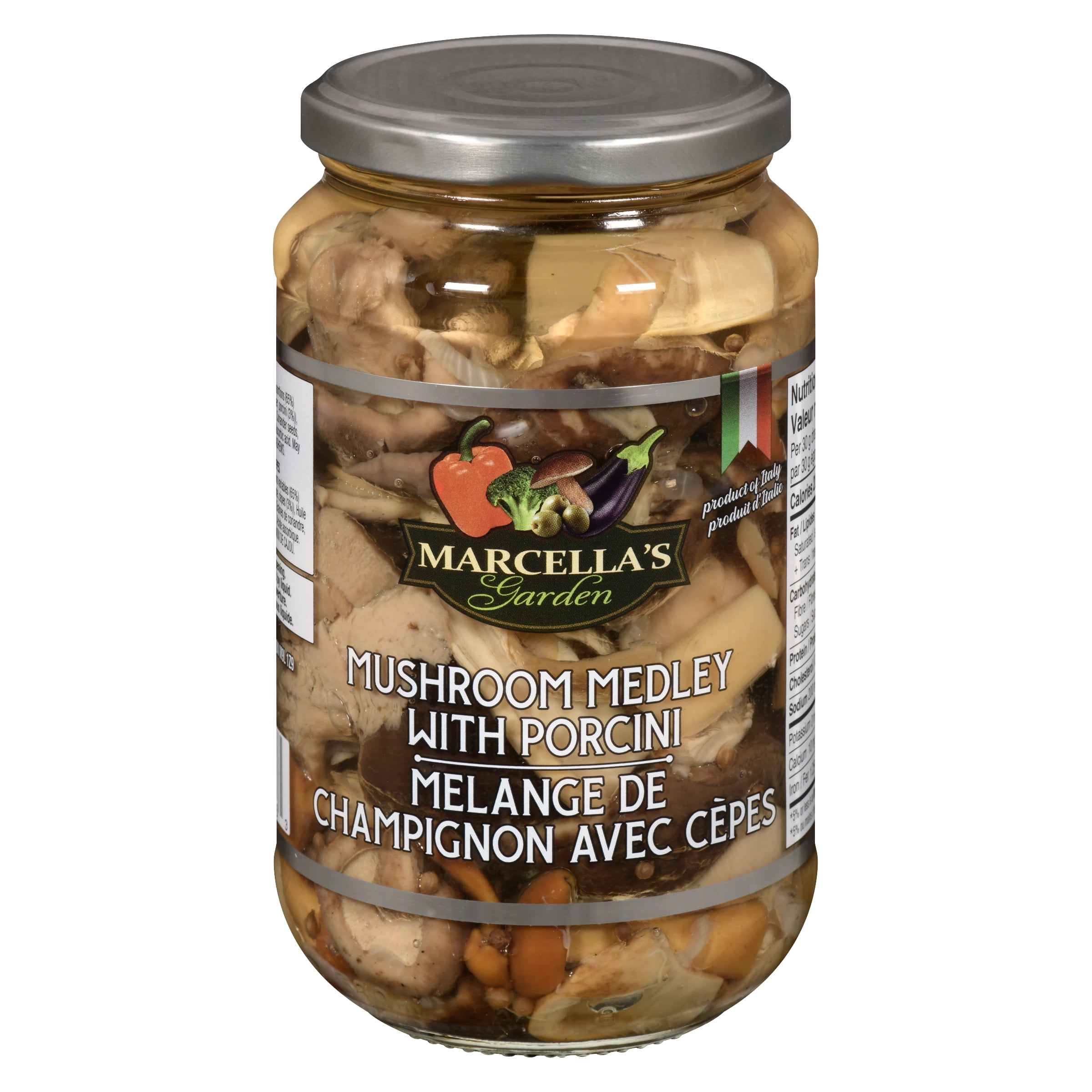 Marcella's Garden Mixed Mushrooms with Porcini in Glass Jar Ready-to-Eat