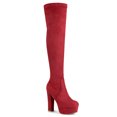 thumbnail image 1 of Unique Bargains Bottes Cuissardes à Plateforme à Talon Bloc pour Femmes, 1 of 8