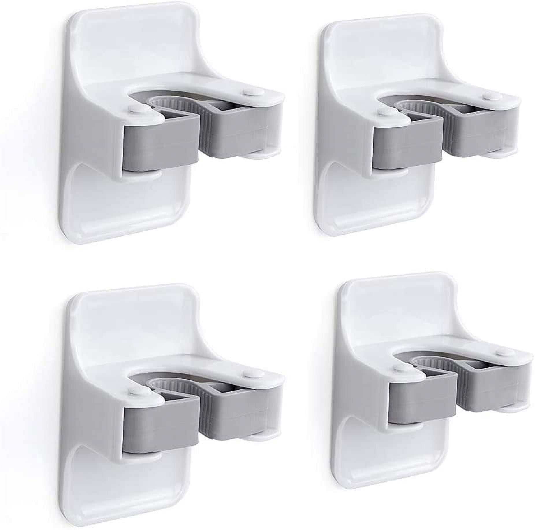 Jinsinto Support pour Balai, Support Mural Robuste pour Balai, Pince à Balai Autocollante, 4 Pcs