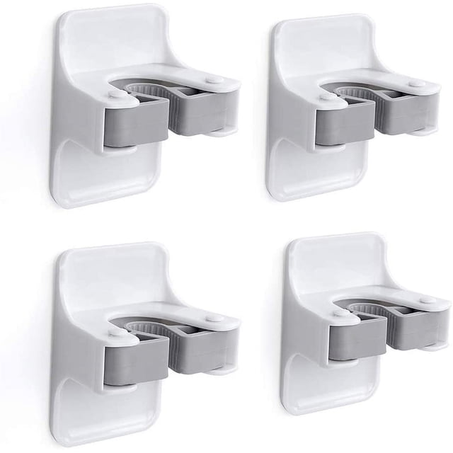 Jinsinto Support pour Balai, Support Mural Robuste pour Balai, Pince à Balai Autocollante, 4 Pcs