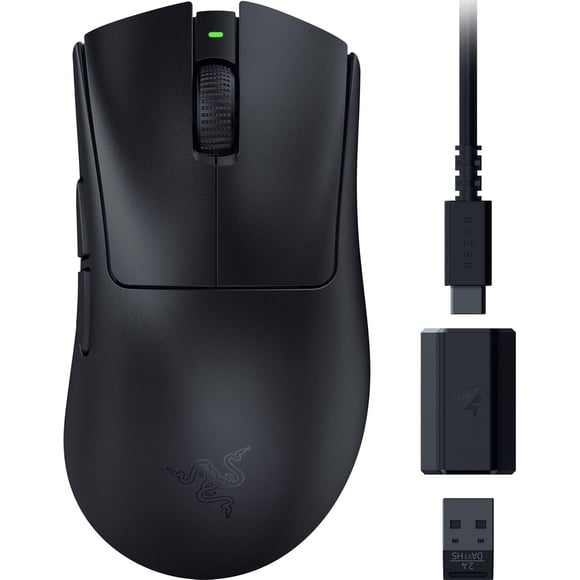 Razer DeathAdder V3 HyperSpeed Wireless Gaming Mouse, 55g Lightweight, 26K Optical Sensor, USB-C Charging, Up to 100 Hr Battery, 8 Programmable Controls, Black - Open Box