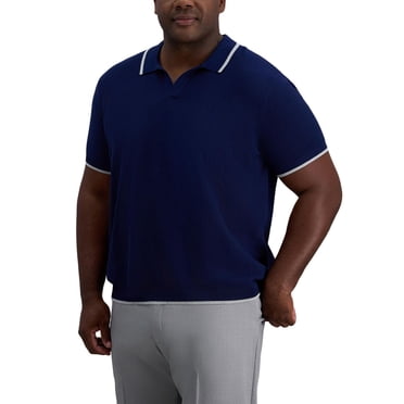 Haggar® Men's Big & Tall Short Sleeve Solid Popcorn Knit Sweater Polo