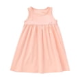 thumbnail image 1 of Robe Sans Manches pour Tout-Petites Filles, Tunique Unie, Robe Trapèze Évasée, Robe d'Été Fluide pour Enfants 1-8 Ans, 1 of 7
