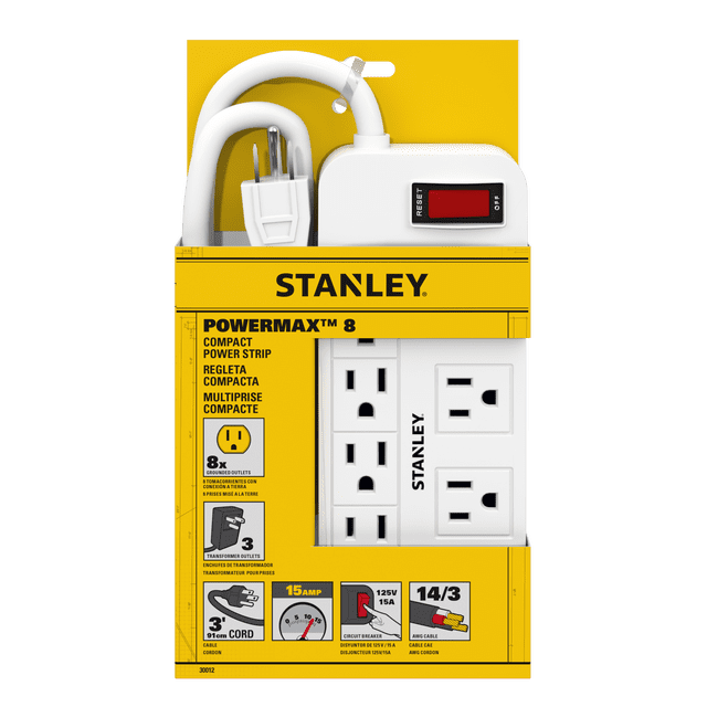 Stanley PowerMax Compact 8-Outlet Power Strip