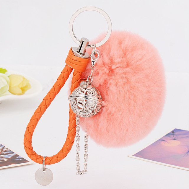 Becaristey Plush Pompom Wristlet Keychain Fashionable And Convenient Accessory For Everyday Easy To Durable Korean fans
