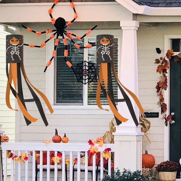 RKSTN Halloween Decorations Halloween Windsock Flag Ghost Outdoor Hanging Decorations Halloween Windsock For Front Door Yard Porch Patio Garden Party Decor Halloween Decor