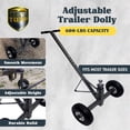 thumbnail image 2 of Tow Tuff TMD-600AFF Adjustable Solid Steel 600 Pound Capacity Trailer Dolly, 2 of 11