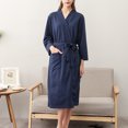 thumbnail image 2 of Women Water Absorption Bath Robe Solid Water Absorption Bath Waffle Bathrobe Spa Home Dress Nightgown, 2 of 8