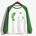 thumbnail image 4 of Besolor Womens St. Patrick's Day Shirts Long Sleeve Sweatshirt Cute Color Block Clover Shamrock Pullover Tops for Party, 4 of 4