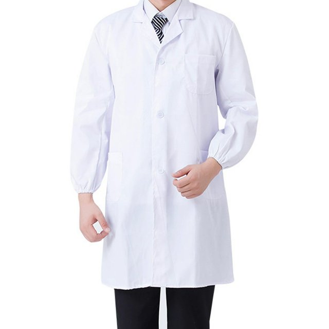 EIGTHTAIL Laboratory Coat Buttons Multi Short Sleeve Pet Shop Factory Work Clothes Internship Section Beautician Use Long Sleeve 3XL