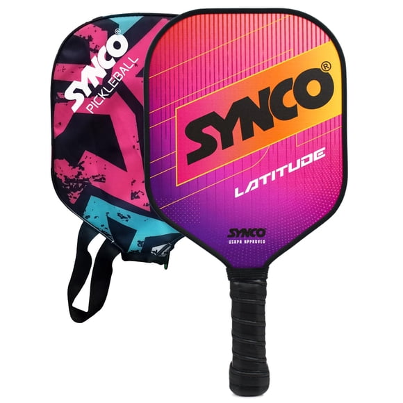 Pickleball Paddle 1 Racket With Half Cover, Performance Lightweight Pickle Bat Racket, Polypropylene Honeycomb Core & Cushion Comfort Grip (16mm, Latitude Pink)