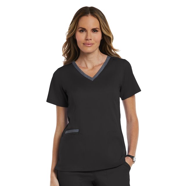 Maevn MATRIX Haut de Blouse Médicale à Col en V Double Contraste pour Femmes, TTP - 3TG, Livraison Gratuite