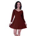 thumbnail image 4 of Moomaya Robe Droite à Manches Longues pour Femmes avec Encolure en V en Coton, Robes d'Été Décontractées - RA, 4 of 6