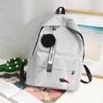 thumbnail image 3 of Fashion Neutral Backpack Bag Shoulder Canvas School Girls Boy Handbag Gray, 3 of 7