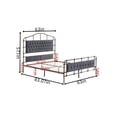 thumbnail image 2 of TOYTEXX Queen Metal Bed Frame with Tufted Boucle Headboard, Wooden Slats, No Box Spring, Dark Grey, 2 of 6