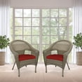 thumbnail image 2 of Jeco Chaise de Patio en Osier Clark, Gris et Rouge Brique (Ensemble de 2), 2 of 7