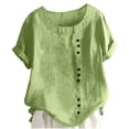thumbnail image 1 of Plebaso Hauts d'Été pour Filles Manches Courtes Col Rond Chemises Décontractées Blouses de Plage Légères et Amples pour Enfants, 1 of 4
