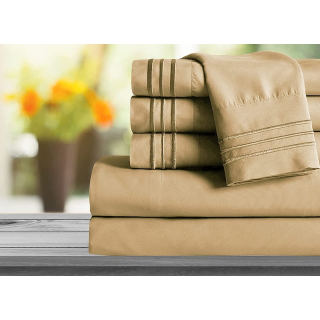 Mocassi 1800 Series Sheet Set 2 Pieces Pillowcases, King Size - Gold