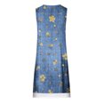thumbnail image 4 of Pisexur Robe en Denim Aguichant pour Femme Sans Manches à Col en V, Robe Midi à Fleurs, Décontractée, Fente Latérale, Robe-Chemise en Jean, 4 of 4